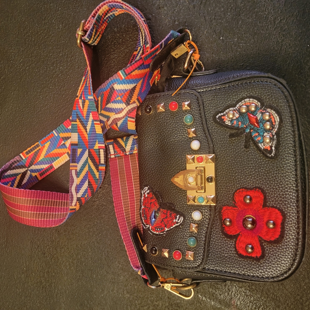 Colorful Embellished Crossbody Bag